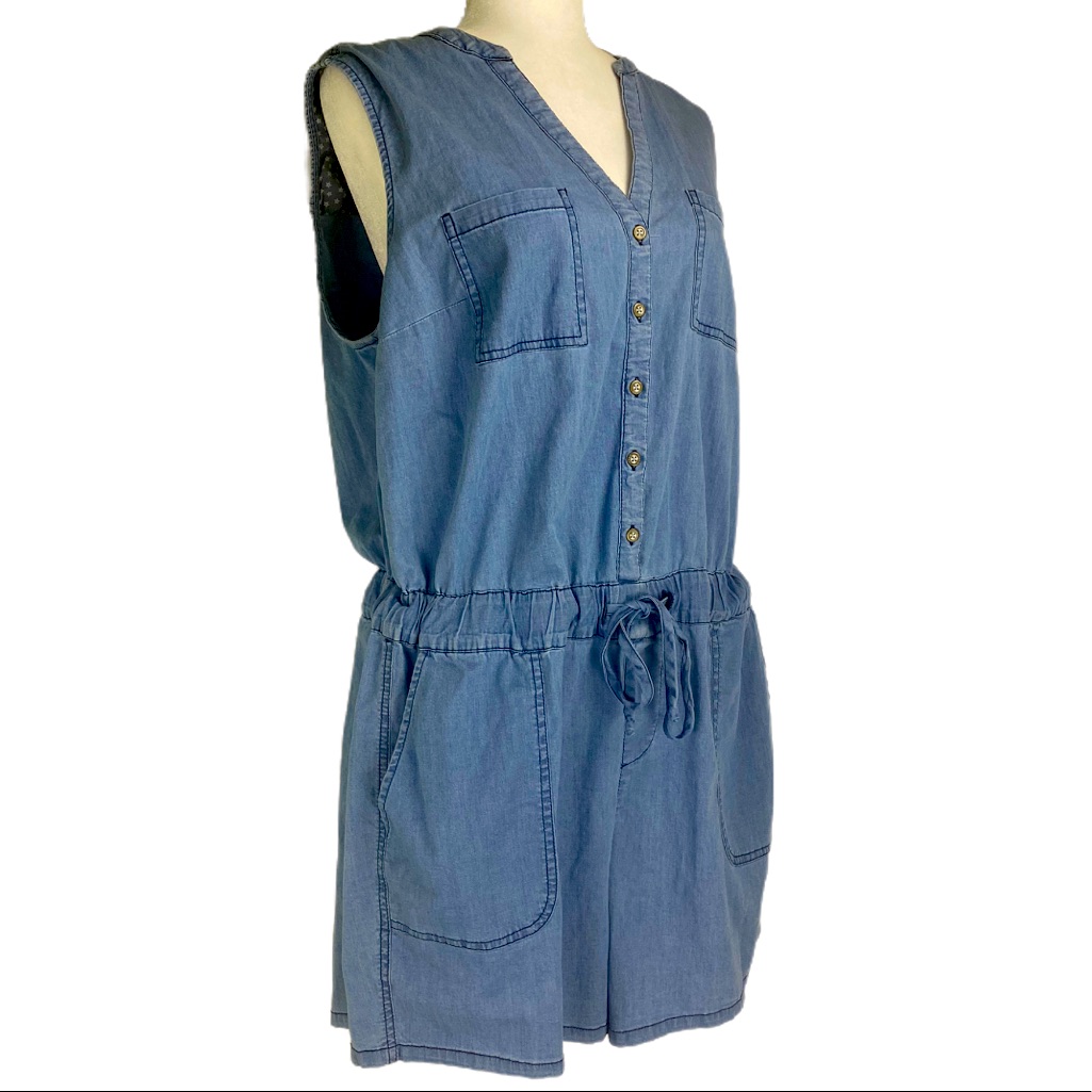 Torrid | Chambray Button Down Romper |